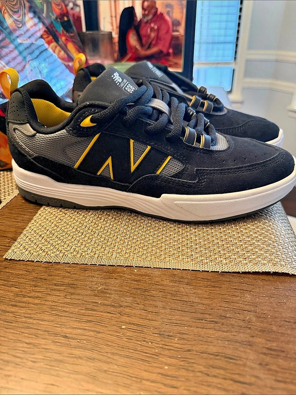 New Balance Numeric Tiago 808 Sneakers Black & Yellow US 9 D Like New